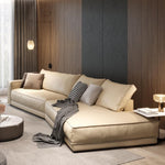 AAH Home - Living Room Sofa - Beige - Leather