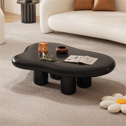 AAH Home Cream-style Coffee Table, Cute White Modern Tea Table, Irregular Indoor End Table for Living Room