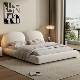 AAH Home Bed Frame Modern Velvet King Queen Size for bedroom Without Mattress
