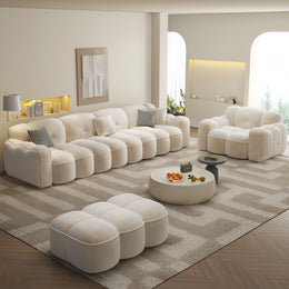 AAH Home Light Luxury Fabric Cloud Shaped Sofa set for Livingroom