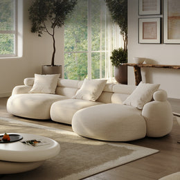AAH Home Light Luxury Fabric Cloud Shaped Sofa set for Livingroom