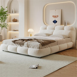 AAH Home Bed Frame Modern Velvet King Queen Size for bedroom Without Mattress
