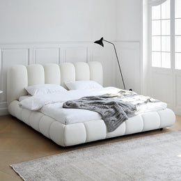 AAH Home Bed Frame Modern Velvet King Queen Size for bedroom Without Mattress