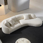 AAH Home Fleece Fabric Overstuffed Multifunction Arc-shaped Sofa set for Livingroom Office AAH HOME