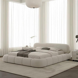 AAH Home Bed Frame Modern Velvet King Queen Size for bedroom Without Mattress