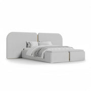 AAH Home Bed Frame Modern Velvet King Queen Size for bedroom Without Mattress