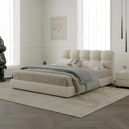AAH Home Bed Frame Modern Velvet King Queen Size for bedroom Without Mattress