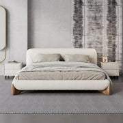 AAH Home Light Luxury Fleece Fabric Wrap Bed Frame for Bedroom Without Mattress