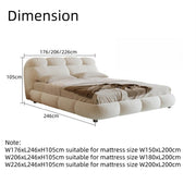 AAH Home Bed Frame Modern Velvet King Queen Size for bedroom Without Mattress