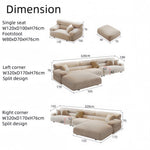 AAH Home - Sectional Sofa - Cream - Solid Wood