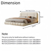 AAH Home Bed Frame Modern Velvet King Queen Size for bedroom Without Mattress