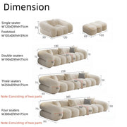 AAH Home Fleece Fabric Overstuffed Multifunction Cloud shaped Sofa Chair set for Livingroom Office