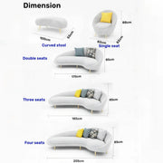 AAH Home Dutch Velvet Fabric Arc-shaped Sofa set for Livingroom Office AAH HOME