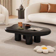 AAH Home Cream-style Coffee Table, Cute White Modern Tea Table, Irregular Indoor End Table for Living Room