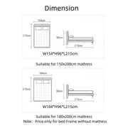 AAH Home Light Luxury Modern  Leather Wrap Bed Frame for Bedroom Without Mattress