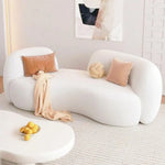 AAH Home Fleece Fabric Overstuffed Multifunction Arc-shaped Sofa set for Livingroom Office AAH HOME