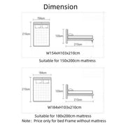 AAH Home Light Luxury Modern  Leather Wrap Bed Frame for Bedroom Without Mattress