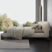 AAH Home Light Luxury Fleece Fabric Wrap Bed Frame for Bedroom Without Mattress