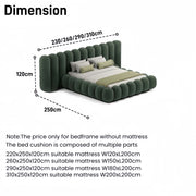 AAH Home Bed Frame Modern Velvet King Queen Size for bedroom Without Mattress