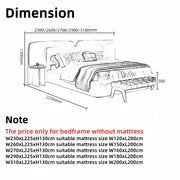 AAH Home Bed Frame Modern Velvet King Queen Size for bedroom Without Mattress