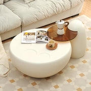 AAH Home Cream-style Coffee Table, Cute White Modern Tea Table, Irregular Indoor End Table for Living Room