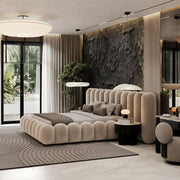 AAH Home Bed Frame Modern Velvet King Queen Size for bedroom Without Mattress