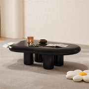 AAH Home Cream-style Coffee Table, Cute White Modern Tea Table, Irregular Indoor End Table for Living Room