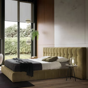 AAH Home Bed Frame Modern Velvet King Queen Size for bedroom Without Mattress