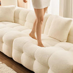 AAH Home Fleece Fabric Overstuffed Multifunction Cloud L-shaped Sofa Chair set for Livingroom Office AAH HOME
