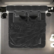 AAH Home Bed Frame Modern Velvet King Queen Size for bedroom Without Mattress