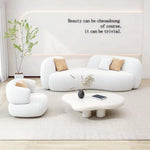 AAH Home Fleece Fabric Overstuffed Multifunction Arc-shaped Sofa set for Livingroom Office AAH HOME
