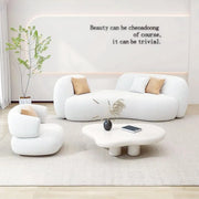 AAH Home Fleece Fabric Overstuffed Multifunction Arc-shaped Sofa set for Livingroom Office AAH HOME