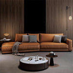 AAH Home - Living Room Sofa - Beige - Leather