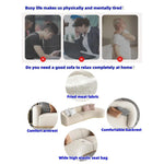 AAH Home Fleece Fabric Overstuffed Multifunction Arc-shaped Sofa set for Livingroom Office AAH HOME