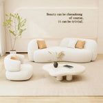 AAH Home Fleece Fabric Overstuffed Multifunction Arc-shaped Sofa set for Livingroom Office AAH HOME
