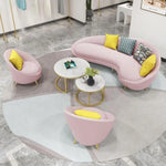 AAH Home Dutch Velvet Fabric Arc-shaped Sofa set for Livingroom Office AAH HOME