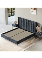 AAH Home Bed Frame Modern Velvet King Queen Size for bedroom Without Mattress AAH HOME