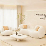 AAH Home Fleece Fabric Overstuffed Multifunction Arc-shaped Sofa set for Livingroom Office AAH HOME