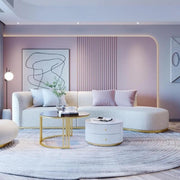 AAH Home Fleece Fabric Overstuffed Multifunction Arc-shaped Sofa set for Livingroom Office AAH HOME