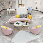 AAH Home Dutch Velvet Fabric Arc-shaped Sofa set for Livingroom Office AAH HOME