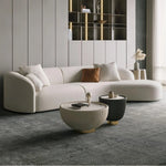 AAH Home Fleece Fabric Overstuffed Multifunction Arc-shaped Sofa set for Livingroom Office AAH HOME