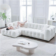 AAH Home Fleece Fabric Overstuffed Multifunction Cloud L-shaped Sofa Chair set for Livingroom Office AAH HOME