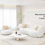 AAH Home Fleece Fabric Overstuffed Multifunction Arc-shaped Sofa set for Livingroom Office AAH HOME