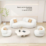 AAH Home Fleece Fabric Overstuffed Multifunction Arc-shaped Sofa set for Livingroom Office AAH HOME