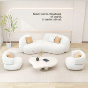 AAH Home Fleece Fabric Overstuffed Multifunction Arc-shaped Sofa set for Livingroom Office AAH HOME