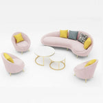 AAH Home Dutch Velvet Fabric Arc-shaped Sofa set for Livingroom Office AAH HOME