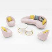 AAH Home Dutch Velvet Fabric Arc-shaped Sofa set for Livingroom Office AAH HOME