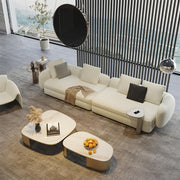 AAH Home Fleece Fabric Overstuffed Multifunction Sofa set for Livingroom Office