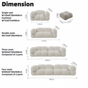 AAH Home Light Luxury Fabric Cloud Shaped Sofa set for Livingroom