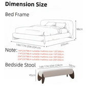 AAH Home Light Luxury Fleece Fabric Wrap Bed Frame for Bedroom Without Mattress